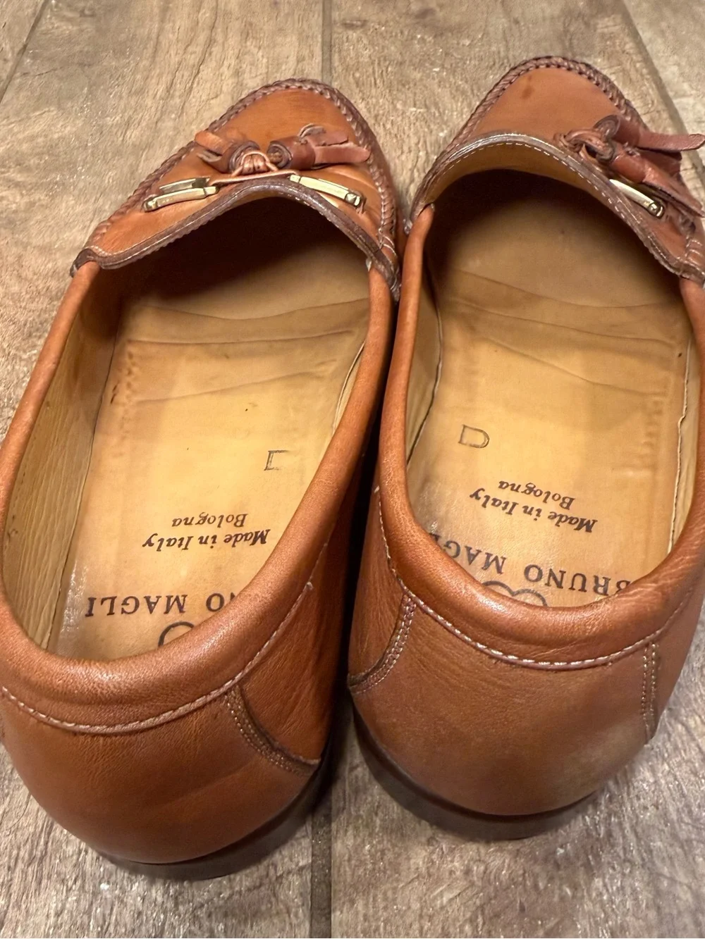 Bruno Magli Men’s Size 8.5 M Tan Leather Tassel Loafers Made In Italy